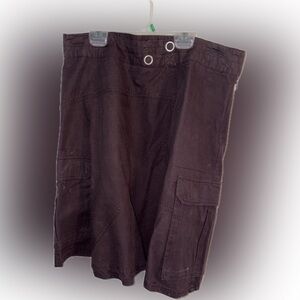 Dark Brown Cargo Skirt with Utility Pockets